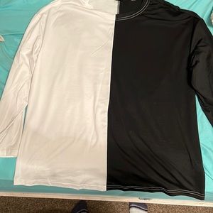 White and black long sleeve